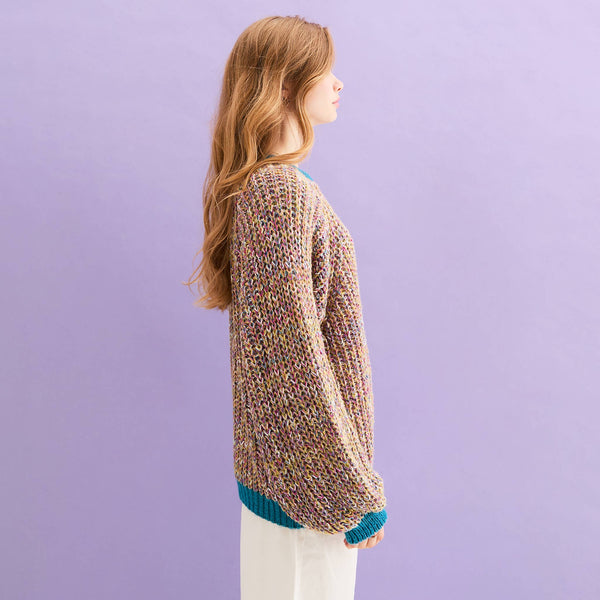 Marled Recycled Cotton Blend Debbie Sweater