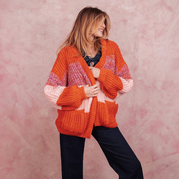 Janie Oversized Chunky Stripe Cardigan