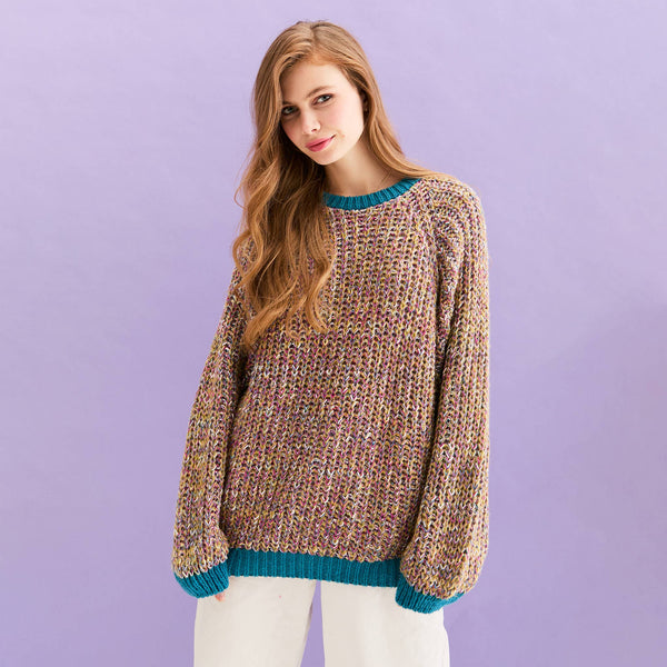 Marled Recycled Cotton Blend Debbie Sweater