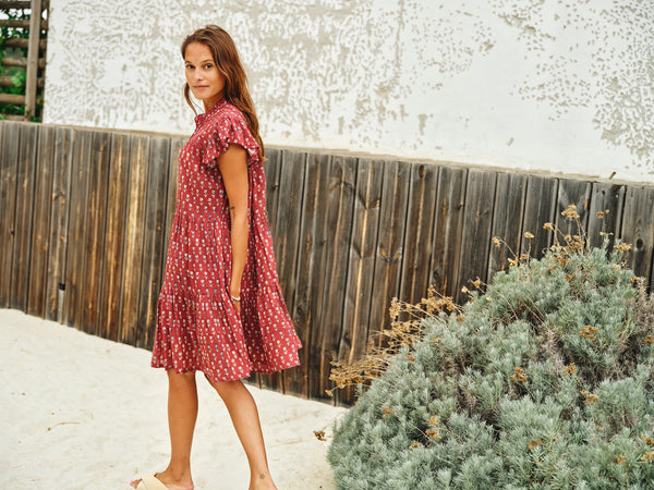 Ari Print Frill Dress,MABE - Shopidpearl