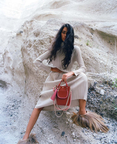 Ame Choco Vanilla Calf Leather Small Handbag,Craie Studio - Shopidpearl