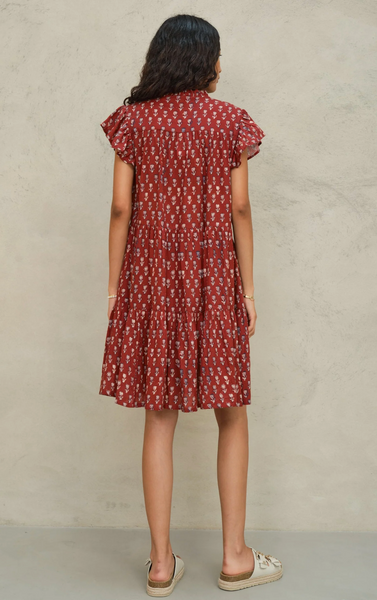 Ari Print Frill Dress,MABE - Shopidpearl