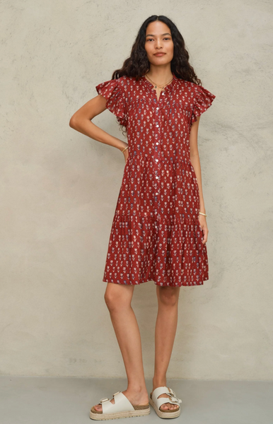 Ari Print Frill Dress,MABE - Shopidpearl