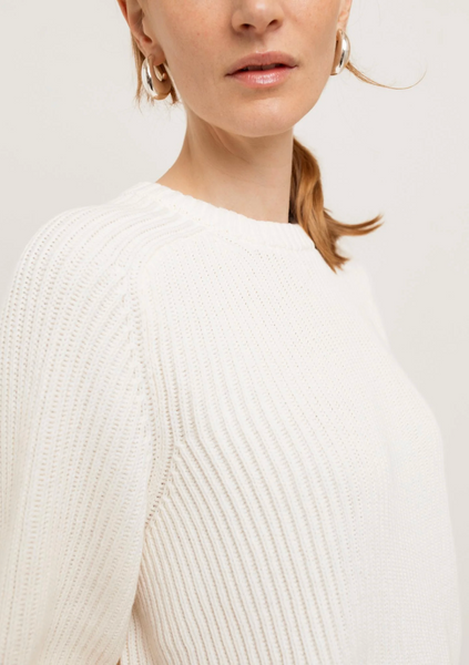 Avery Cotton Crewneck Sweater Gardenia