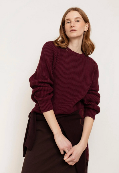 Avery Cotton Crewneck Sweater Fig