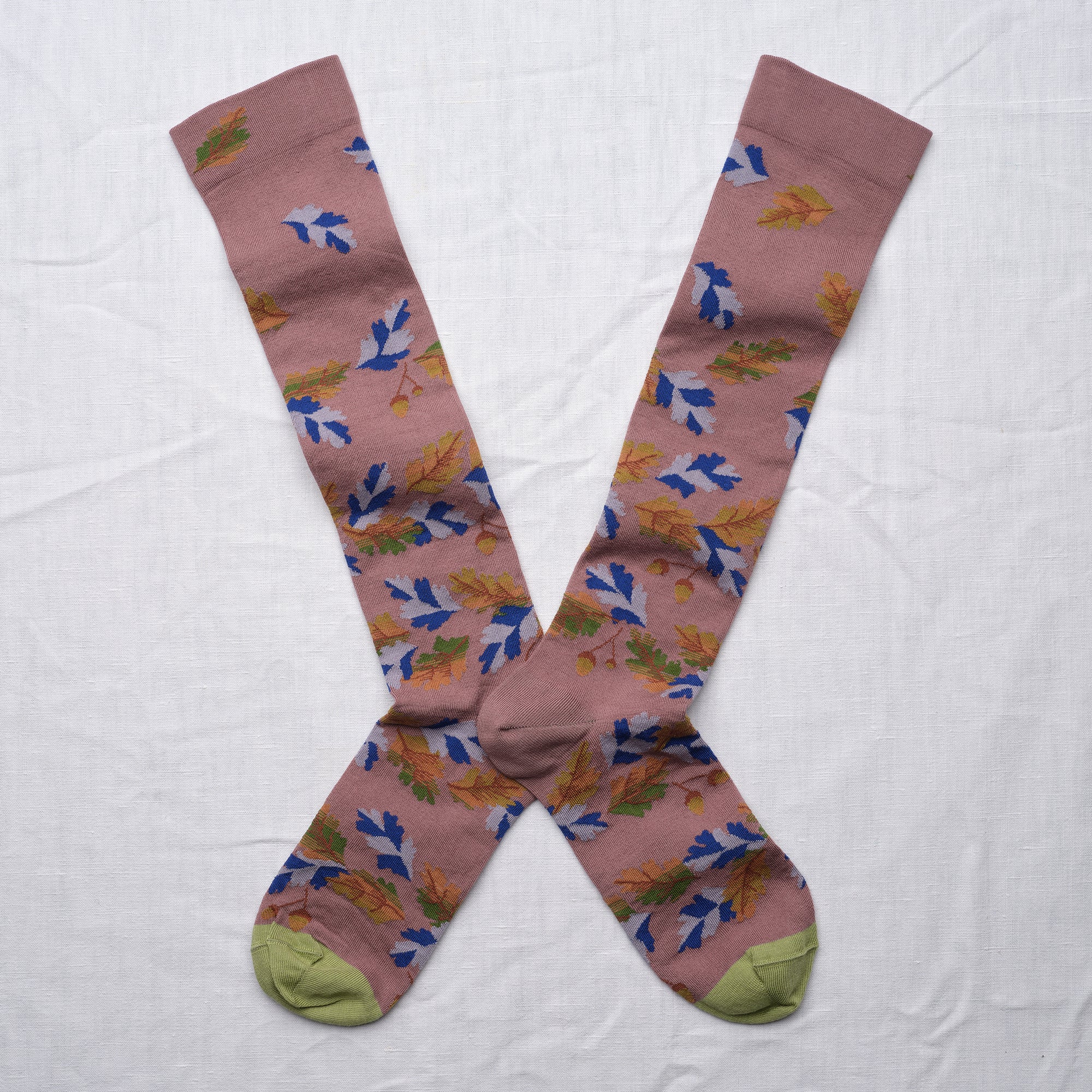 Grape Leaf Cotton Knee High Socks