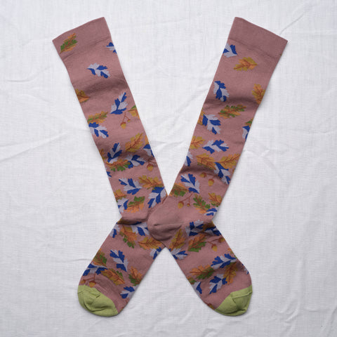 Grape Leaf Cotton Knee High Socks