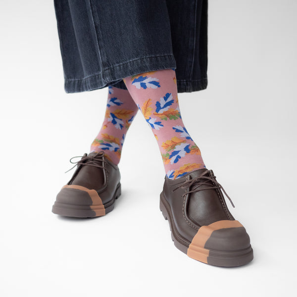 Grape Leaf Cotton Knee High Socks