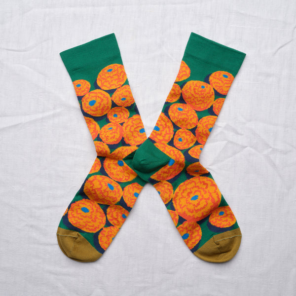 Emerald Orange Cotton Socks