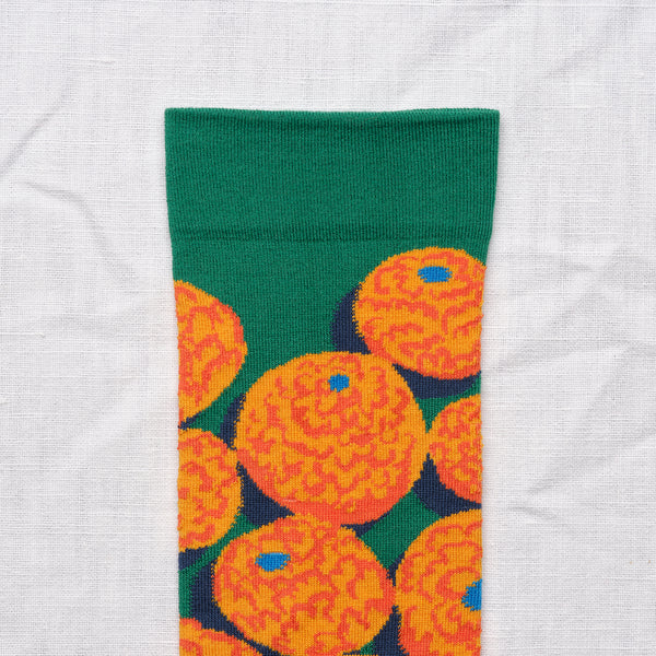 Emerald Orange Cotton Socks