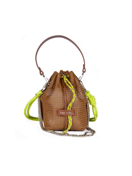 Bibi Blow Lamb Leather Small Bucket Handbag,Craie Studio - Shopidpearl