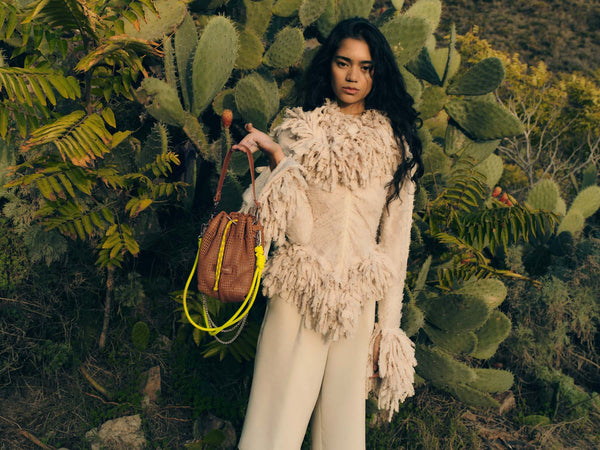 Bibi Blow Lamb Leather Small Bucket Handbag,Craie Studio - Shopidpearl