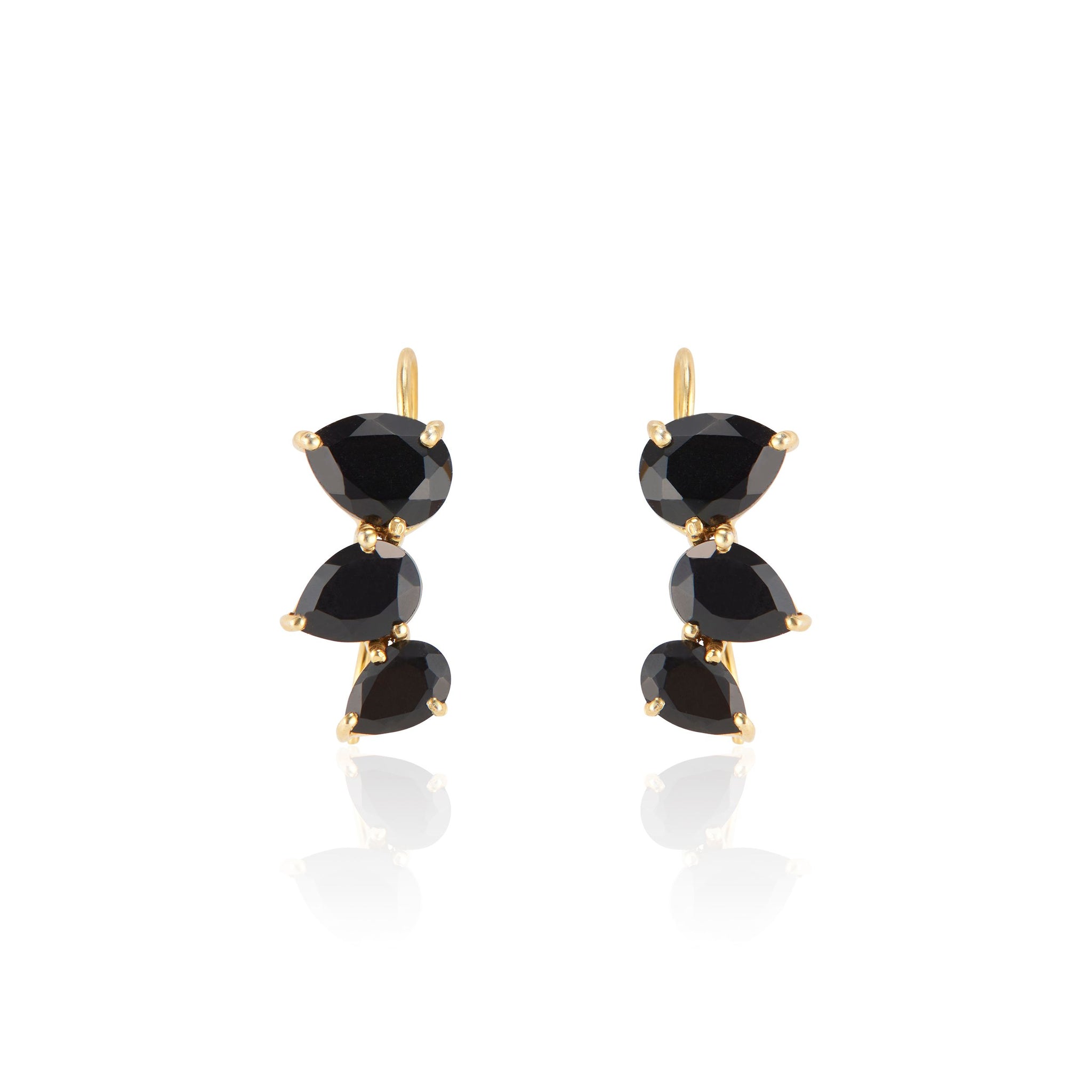 Black Onyx Crawler Earrings