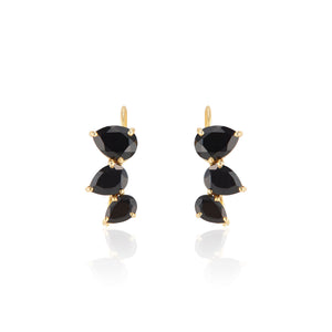 Black Onyx Crawler Earrings