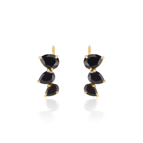 Black Onyx Crawler Earrings