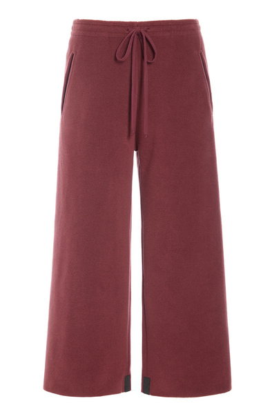 Bordeaux Fleece Flare Crop Trouser