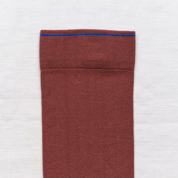 Burgundy Brick Cotton Socks