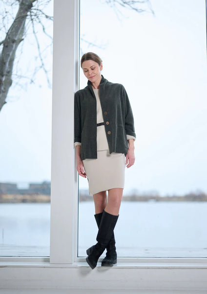 Brown Fleece Button Front Cardigan