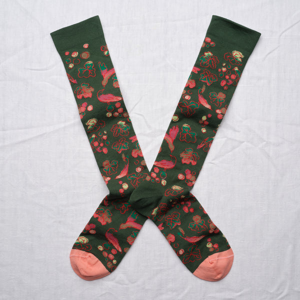 Forest Grape Cotton Knee High Socks