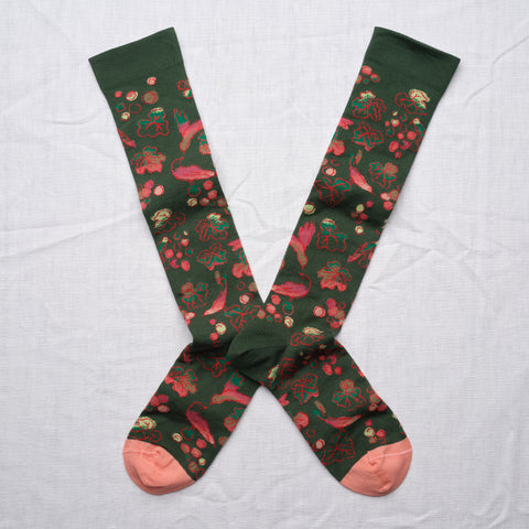 Forest Grape Cotton Knee High Socks