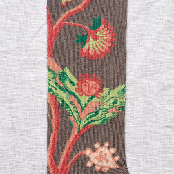 Happy Floral Cotton Knee High Socks