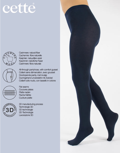 Cashmere Wool Navy Tights