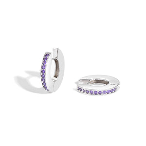 Classicharms Adara Purple Cubic Zirconia Hoop Earrings - shopidPearl