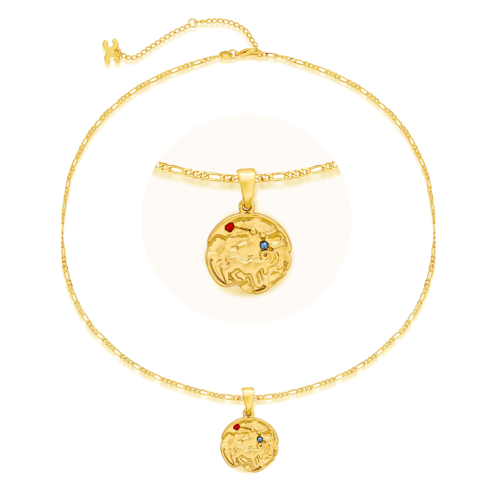 Classicharms Gold Sculptural Zodiac Sign Pendant Necklace Set,Classicharms - Shopidpearl