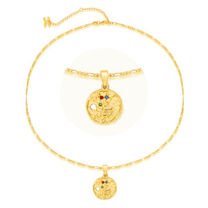 Classicharms Gold Sculptural Zodiac Sign Pendant Necklace Set,Classicharms - Shopidpearl