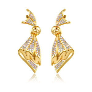 Classicharms Pav¨ Diamonds Embellished Butterfly Earrings - shopidPearl