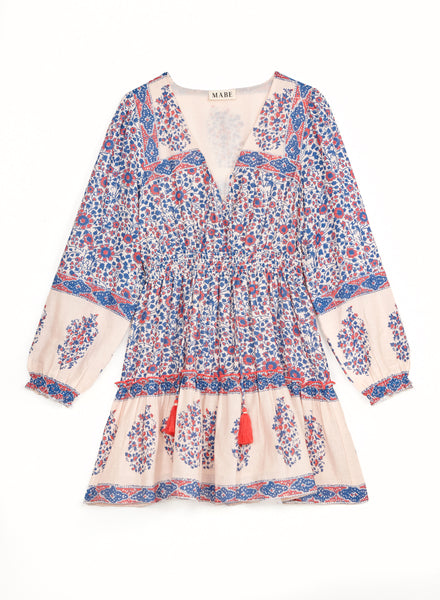 Della Floral Print Mini Dress,MABE - Shopidpearl
