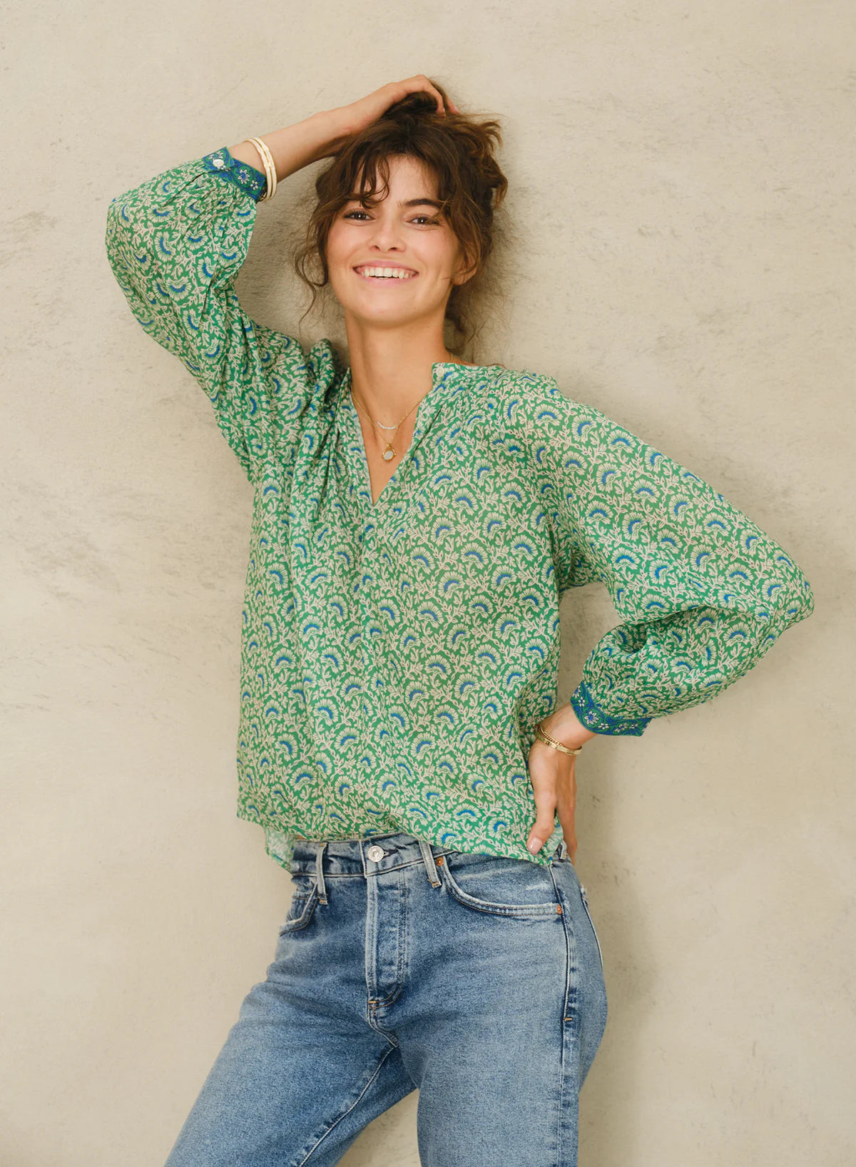 Dana Print Cotton Top,MABE - Shopidpearl