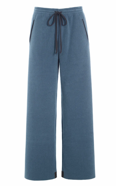 Dusty Blue Fleece Flare Trouser