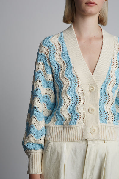 Luna Cotton Chevron Cardigan,Eleven Six - Shopidpearl