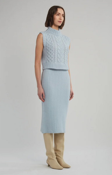 Ada Cable Sweater Vest Powder Blue
