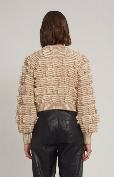 Mina Cardigan Sweater Camel Ivory