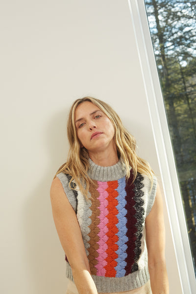 Carla Sweater Vest Multi Color