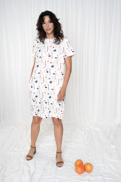 Emily Linen Print Dress