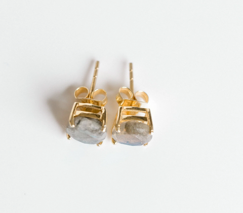 Emmy Stud Labradorite Earrings