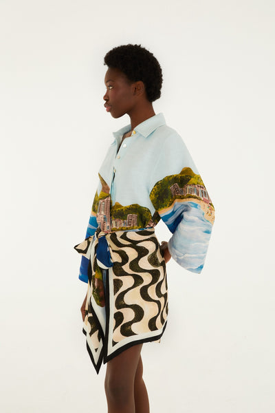 Copacabana Beach Linen Kimono Dress,Farm Rio - Shopidpearl