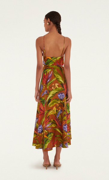 Florant Linen Midi Wrap Dress,Farm Rio - Shopidpearl
