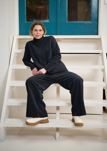 Brown Fleece High Neck Blouse