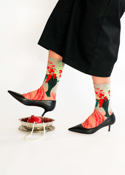 Floral Vase Cotton Socks