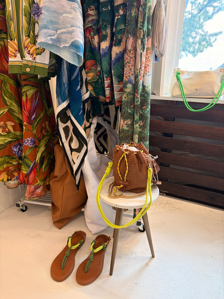 Pepite Leather Rope Lime Sandal,Craie Studio - Shopidpearl