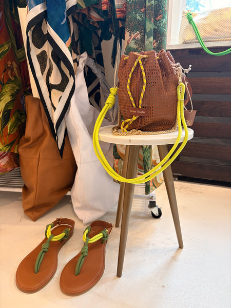 Pepite Leather Rope Lime Sandal,Craie Studio - Shopidpearl