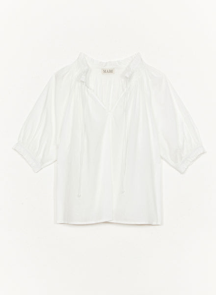 Lotta White Cotton Top,MABE - Shopidpearl