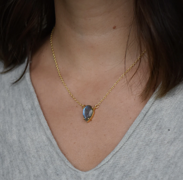 Blake Labradorite Teardrop Necklace,Elli Parr - Shopidpearl
