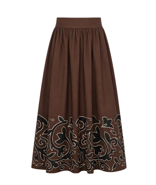 Larissa Skirt Cotton Sateen Brown