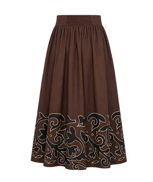 Larissa Skirt Cotton Sateen Brown
