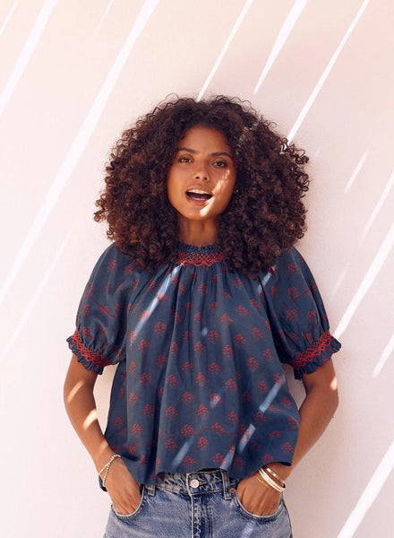 Lindi Smocked Top,MABE - Shopidpearl